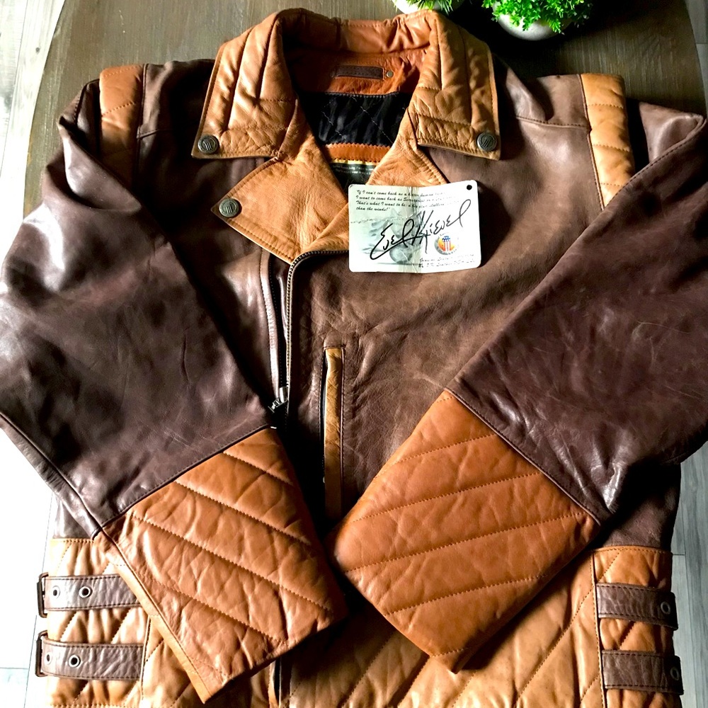 EVEL KNIEVEL EK1 LEATHER MOTORCYCLE JACKET XXXL 3X